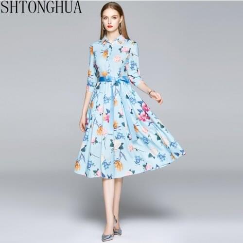 SHTONGHUA Fashionable Shirt Dresses