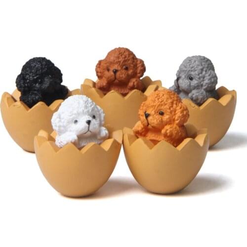 Cute Egg Dog Cat Animal Pvc Craft Figurine Decoration Miniature Garden Fairy Ornament DIY Accessory
