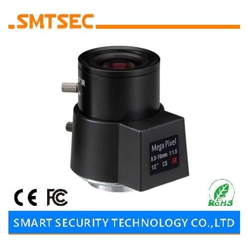 SMTSEC SL-0816AMP 5MP 8~16mm Varifocal CS DC AUTO IRIS 1/2" F1.6 CS Mount Lens For HD IP CCTV Camera