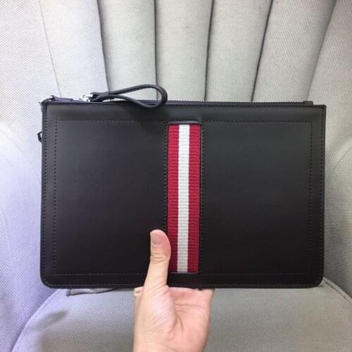 Mens Handbag Leather Korean fashion casual Handbag Mens youth fashion envelope wrap cowhide wallet bag