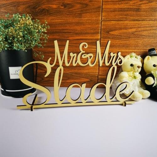 Custom Mr & Mrs Name Wedding Table Sign,Personalized color wood Table Sign Wedding with name,For wedding party Decor Supplies