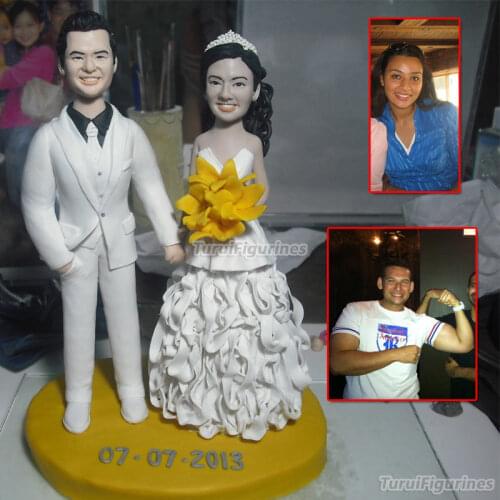 Wedding cake topper custom bobbleheads cake toppers personalized cat dog keychain key chain ring cute cat figurines sculpture