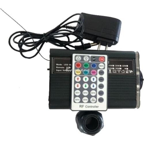 RGBW 16W LED light engine for star fiber optic light kits with 28key RF remote control AC100-240V input