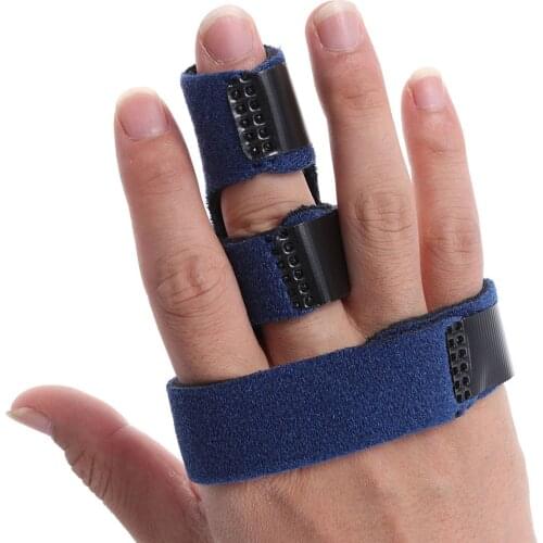 Trigger Finger Extension Splint Adjustable Fixing Belt Hand Support (Blue)