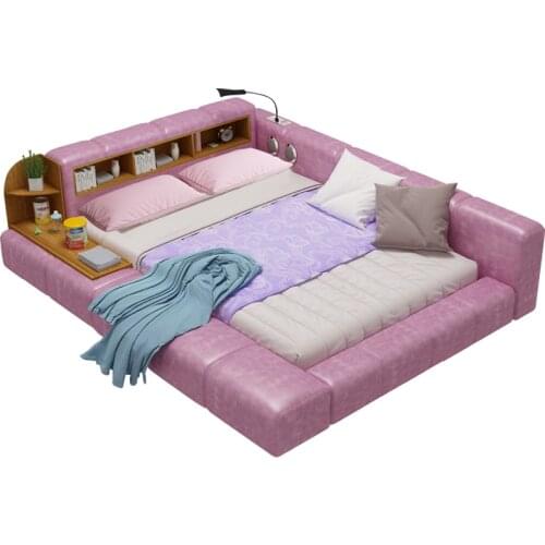 Smart bed frame camas bedroom furniture кровать двуспальная lit beds ???? muebles de dormitorio мебель speaker bluetooth LED