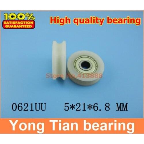 High quality door pulley bearing plastic-covered mute bearing U slot embedded bearing 0621UU 5*21*5.8 free shipping