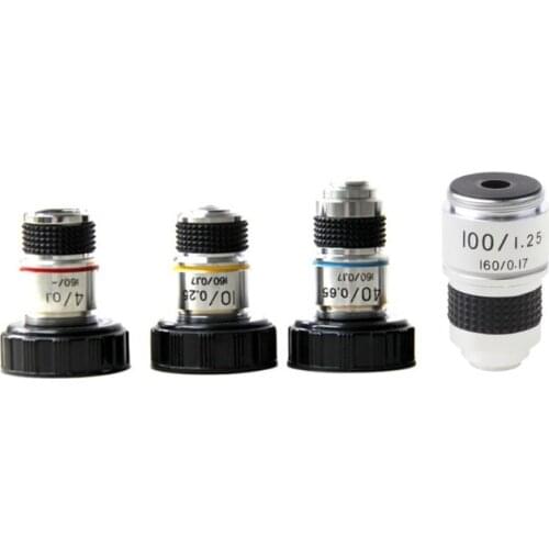 4X 10X 40X 100X High Quality Microscope Objective Lens Achromatic Objective Laboratory Biological Microscope parts