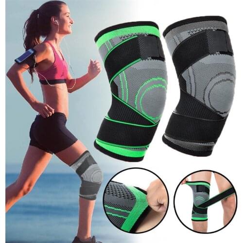 1Pair Knee Support Protector Kneecap Knee pads Pressurized Elastic Brace belt for Running Basketball Volleyball sports Knee pads