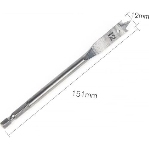 1pc Woodworking flat drill Long High-carbon Steel Wood Flat Drill Set Woodworking Spade Drill Bits Durable Woodworking Tool Sets