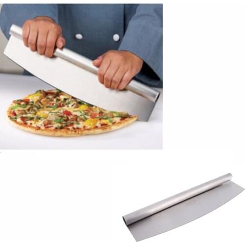 14" Professional Baking Tools Pizza Slicer Bakeware Stainless Steel Pizza Cutter Rocker Knife Pizza Knife
