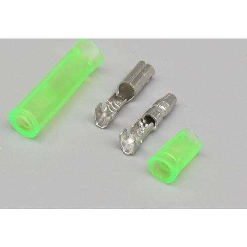 3.5 Bullet Terminal Car Electrical Wire Connector Diameter 3.5mm Pin 50Sets=50Pcs Male Female Terminal With Sleeve