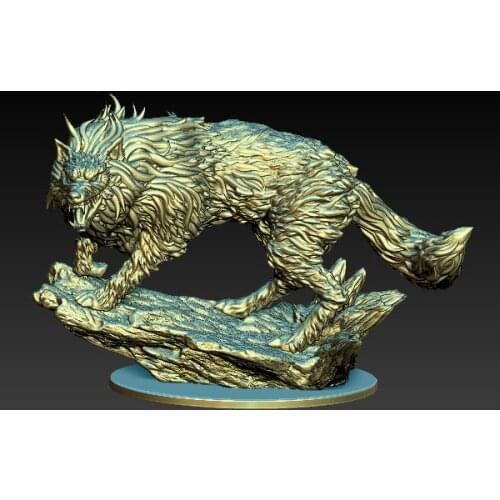 3D model STL model wolf for CNC Router 3D Printer Artcam Aspire