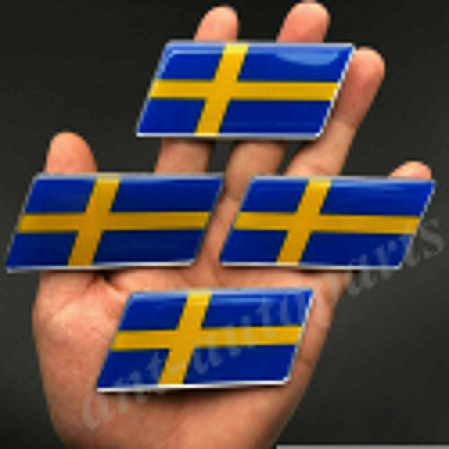 4x Sweden Flag Car Emblem Badge Gift Saab Motorcycle Fairing Decals Sticker