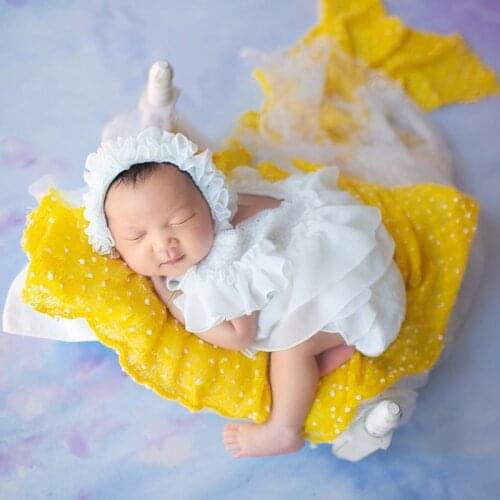 5Pcs/Set Baby Hat+Pillow+Romper Jumpsuit+Shoes+Headwear Newborn Photography Prop