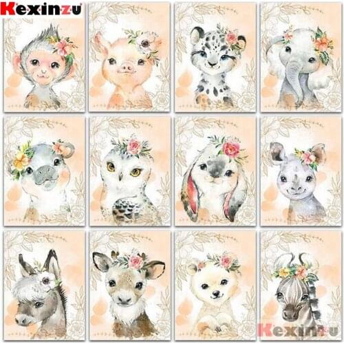 5D DIY Diamond Painting animal Elephant pig horse monkey Full Square&Round Diamond embroidery Cross stitch Diamond mosaic paint