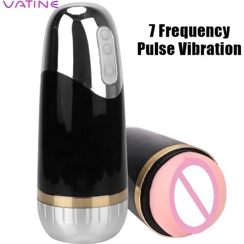 Mute Strong Vibration Male Masturbator Erotic Sex toys 18cm Deep 7 Frequency Pulse Vibrating Electric Mastubation Cup