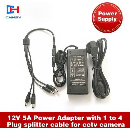 CHHSV 12V 5A 4 Port CCTV Camera AC Adapter Power Supply Box For The CCTV Camera
