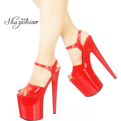 Shuzumiao Sexy Fashion Women Shoes Sexy Show Sandals 20cm Platform Sandals Girls Shoe High Heels Party Club Drop Sale Stripper
