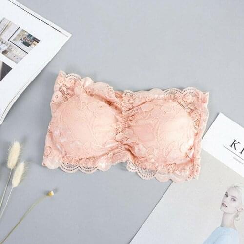 Lace Chest Wrap Women Summer Sexy Elastic Strapless Female Underwear Tank Camisole Bra Bras Top Padded Crop Seamless Chest G4Q6