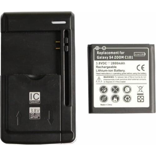 Ciszean 2800mAh B740AC/K/E/U Replacement Battery + Charger For Samsung Galaxy S4 Zoom C101 C1010 C105A C105 NXF1 NX3000 i939D