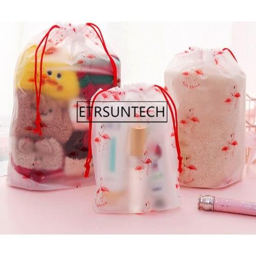 300pcs Travel Suitcase Underwear Storage Bag Transparent Waterproof Shoes Clothes Packing Drawstring Bag Organizer