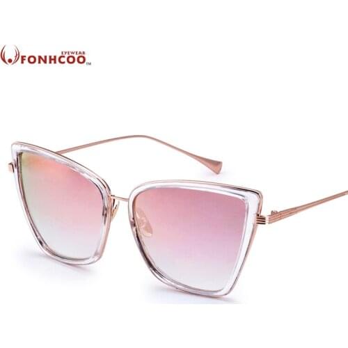 Женские солнцезащитные зеркальные очки FONHCOO China At AliExpress
