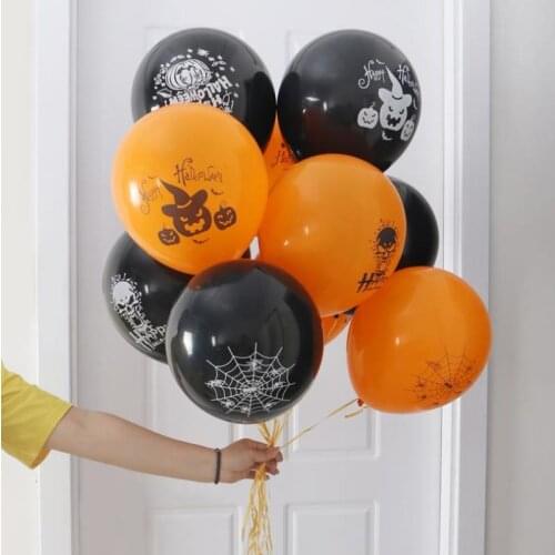 Halloween Pumpkin Ghost Spider Confetti Balloon Latex Happy Halloween Decoration Kids Air Baloons Birthday Party Supplies