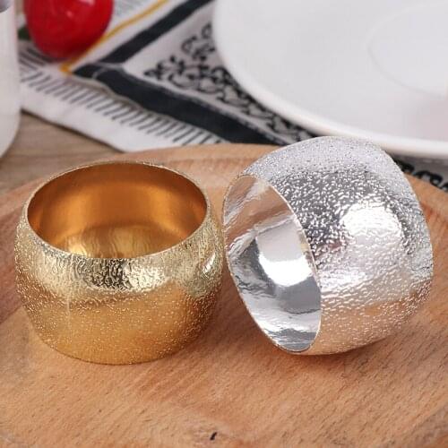 Chinese Napkin Ring Model Room Napkin Buckle Cloth Circle Simple Metal Napkin Buckle Round Western Restaurant Table Supplies