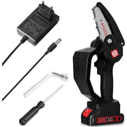 24V Electric Reciprocating Saw Outdoor Saber Saw Portable Cordless Electric Chainsaw Power Tools Brush Motor Mini Wood Cutter