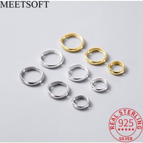 MEETSOFT Classic 2pcs/lot 925 Sterling Silver Round Hollow Charms Special of DIY Handmade Necklace Decoration Accessory