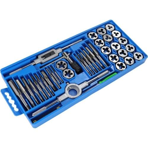 Tap Die Set 40pcs M3-M12 Metric Threaded Screwdriver Die Hand Threading Tools
