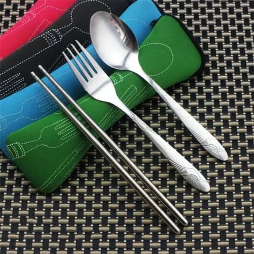 Stainless Steel Golden Cutlery Set silver Luxury Dinnerware Set Kitchen Cutlery Mirror Polishing Fork Spoons chopsticks Set 4Pcs