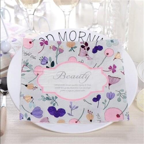 2018 New Casamento 20Pcs 2-Layer Color Flowers Wedding Paper Napkins Wedding Decoupage For Birthday Decoration Party Supplies