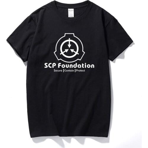 New Summer Camisetas Hombre SCP Foundation Secure Contain Protect Fan SCP Wiki Logo Inspired T-Shirt Cotton Short Sleeves Tshirt