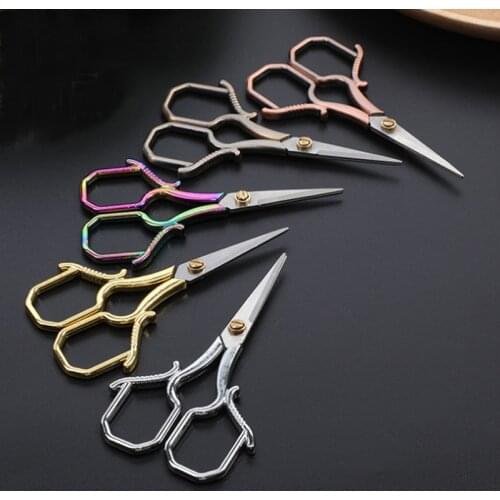 Gold Sewing Embroidery Scissor Fabric Art Cross Handicraft Retro Vintage Scissors Tailor Scissors Thread Scissors Shears