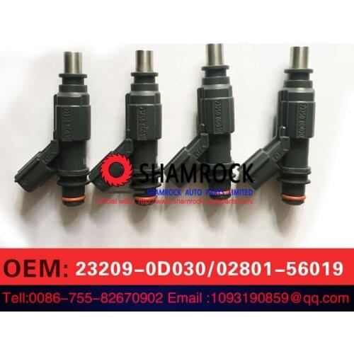 Original Fuel Injector nozzle OEM 23250-0D030 / 232500D020/ 0280156019/ 23250-0D020 fits For Ttoyota Corolla Auris Avensis 4PCS
