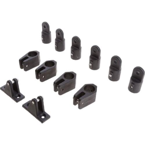 Plastic Set 3 Bow Bimini Top Fittings Fit 7/8'' Black Boat Parts