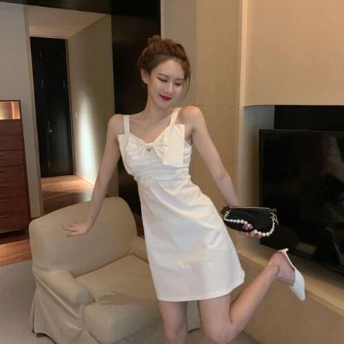 Dresses for Women 2021 Bow Suspenders Dress Womens Summer A- line Skirt Short Skirt Vestido De Mujer Femme Robe
