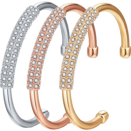 ORNAPEADIA Popular Hot-selling Fashion Bracelet for Women with Crystal Opening Light Luxury Opening Trendy Sand Gold Wholesale