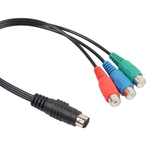 S-Video 7-Pin to 3-RCA RGB Component Cable Adapter 0.3m