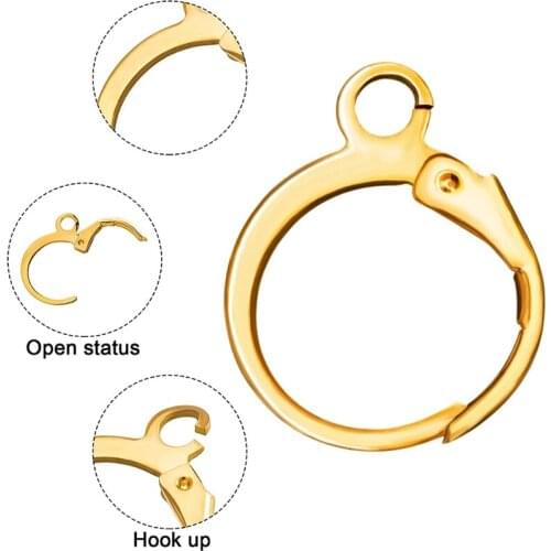 100x D-shaped French Gold Hook Making Pendant Earrings Light Weight Fashion Jewelry Finding Valentines Day Gift for Wif B03B