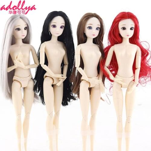 Adollya BJD Doll Nude 30cm Naked Ball Jointed Swivel Doll Make-up 3D Eyes 20 Movable Joints Toys for Girl Princess 1/6 Dolls