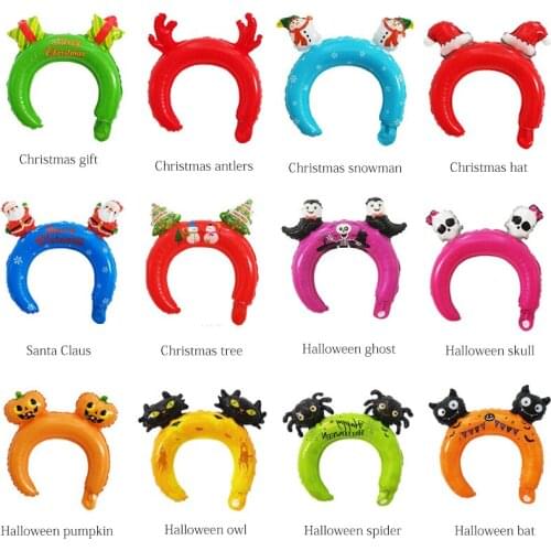 50pcs 3g Christmas decorations Headband foil balloons happy birthday balloon Halloween party snowman Santa Claus balloons