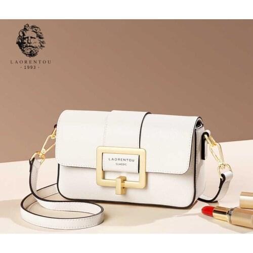 LAORENTOU Fashion Classical Small Female Messenger Crossbody Bag Casual Women Shoulder Cowhide Bag Large Capacity Phone Purse