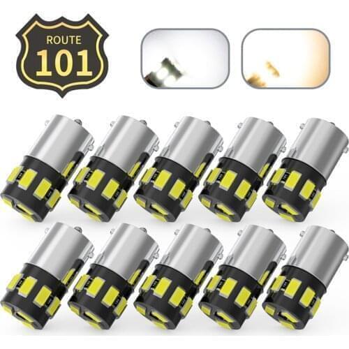 Route101 10X 1156 LED 12V Light Bulb for Caravan Camper Camping Car RV Trailer Van Accessories Interior BA15S 1003 93 1141 Lamp