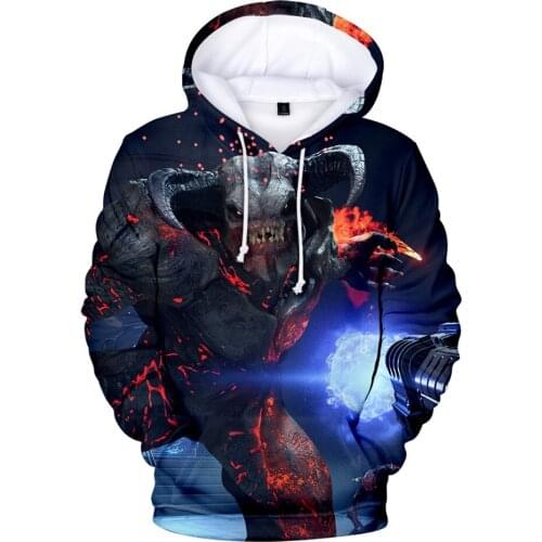 Aikooki Doom Eternal Hoodies Mens Hoodie Sweatshirts Hooded Men/Women Shoot Game Doom Eternal Hoody Polluvers Hip Hop Tracksuits