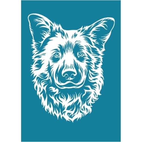 T8UB English Sheep Dog Self Adhesive Silk Screen Printing Stencil Mesh Transfers for DIY T-Shirt Pillow Textile Painting