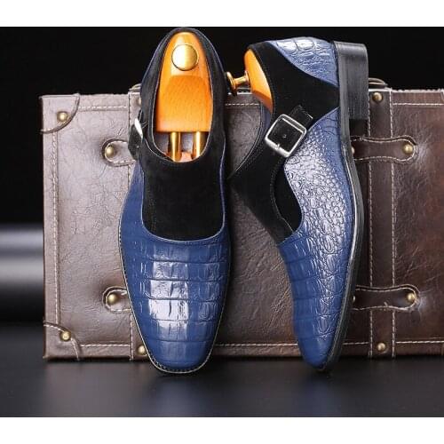 Monk Strap Shoes Crocodile Shoes Oxford Shoes For Men Italian Zapatos De Hombre De Vestir Formal Calzado Hombre Sepatu Pria