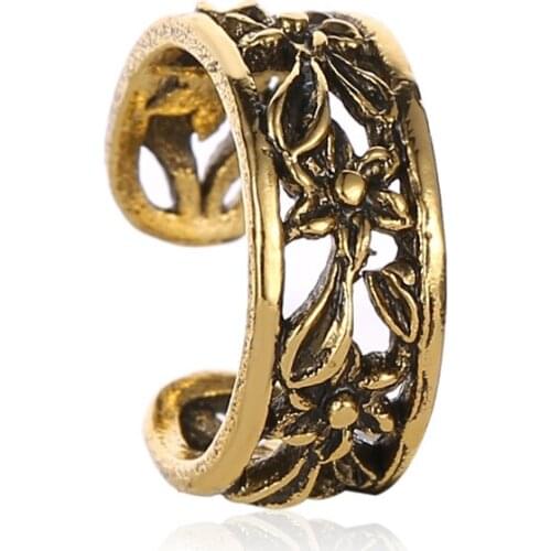 Retro Hollowed-out U Type Ear Bone Earless Hole Ear Buckle National Style Simple Punk Ear Nail Retro Pattern Ear Clip