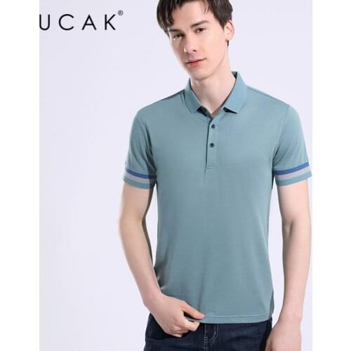 UCAK Brand Classic Turn-Down Collar Short Sleeve Silk Polo-Shirts Men Clothes Summer New Streetwear Casual Tees Male Homme U5621